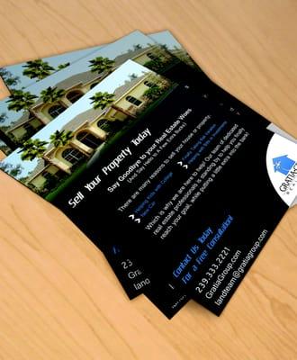 Full page flyers for a real estate investment company