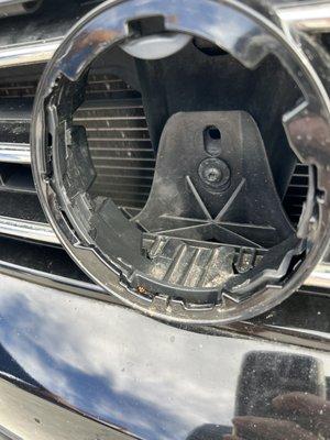 VW emblem grill housing.