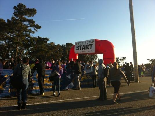 Start of the mud run.