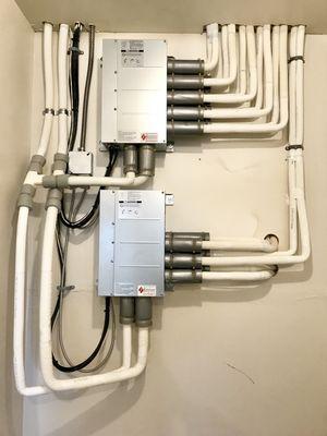 8-zone Mitsubishi ductless mini-split control boxes.