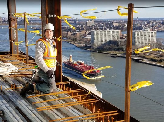 500' up overlooking the East River