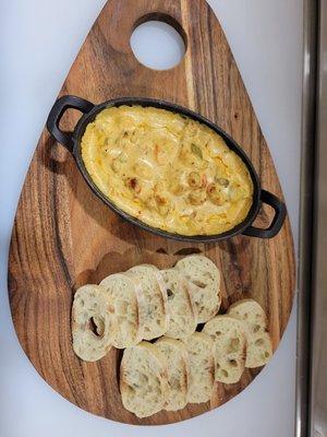 Cajun Seafood Dip with your choice of crackers or bread.