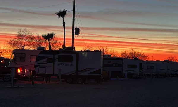 Beautiful sunset over the RV park