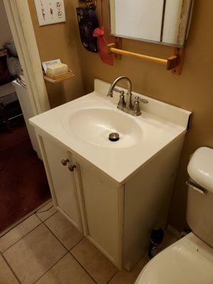 New sink that John installed at my mothers house updated to 2020 standards...he overdelivered on this one!