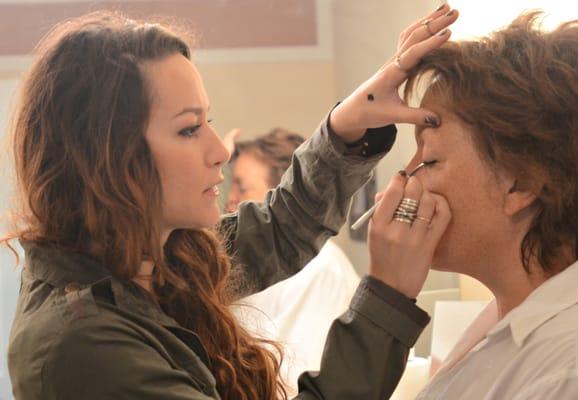 Makeup for headshots on Broadway Actress Gina Ferrall