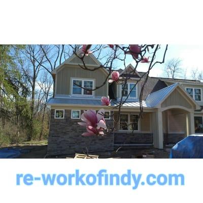 Exterior siding,  Roofing,  and stone