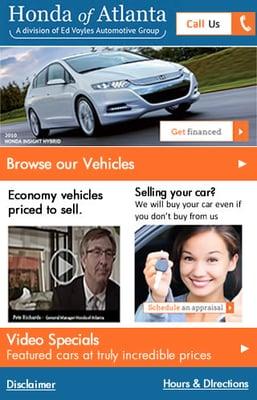 Honda of Atlanta Mobile Web Site