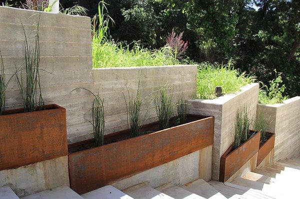 Custom corten planter boxes