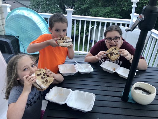 Ice cream cookie sandwiches