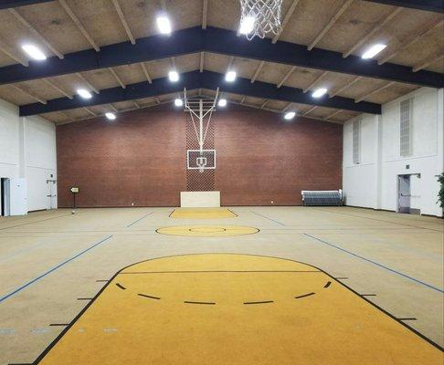 Basketball court is made out of carpet!