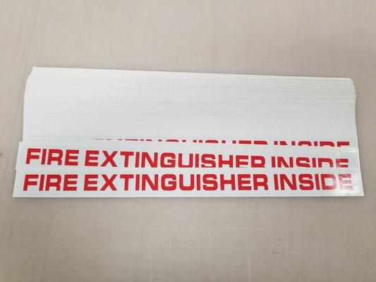 Fire Extinguisher Inside Stickers only $1 Each