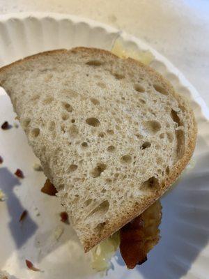 Sourdough Breakfast Sandwich. Worst ever.