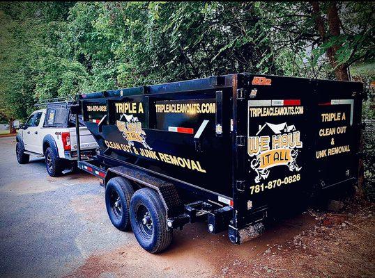 Full size dumpster trailer provides better value & quicker completion time