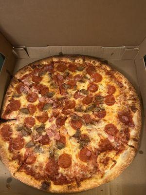 The pizza we bought home for the boys.