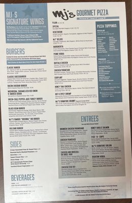 Menu (flip side)