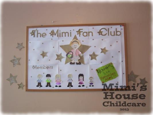 Without Mimi's knowledge, her bulletin board was hijacked one day! Thanks Rachel! :)