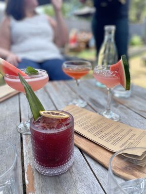 Blackberry Smash, Watermelon Solstice (one gin and one vodka) and a Limeberry Lust