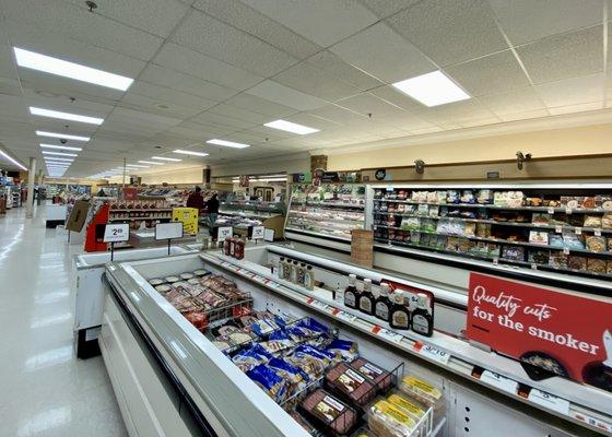 An aisle of foods