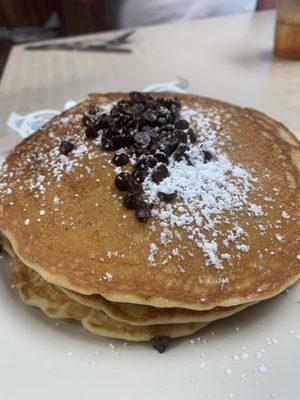 Chocolate chip pancakes.