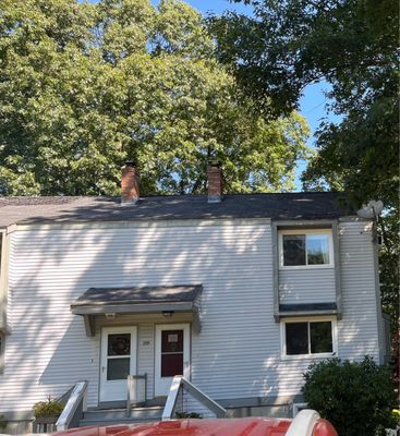 Old roof with bad shingles