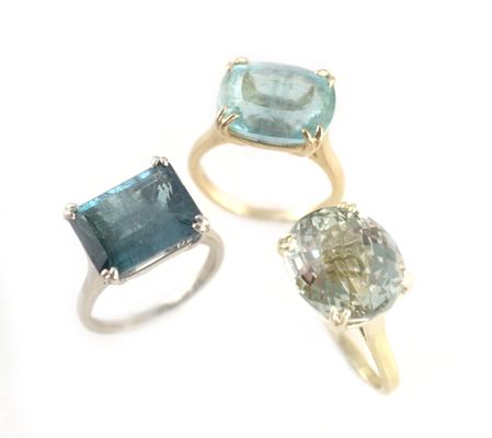 14k gold gemstone cocktail rings