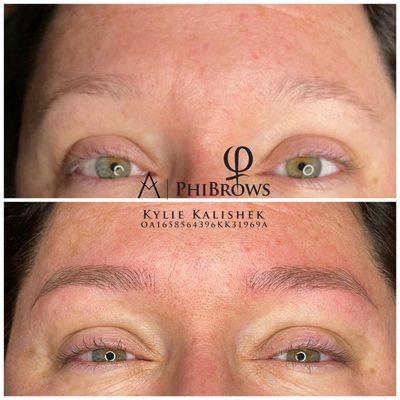 Microblading before and afters. Artist Kylie Kalishek