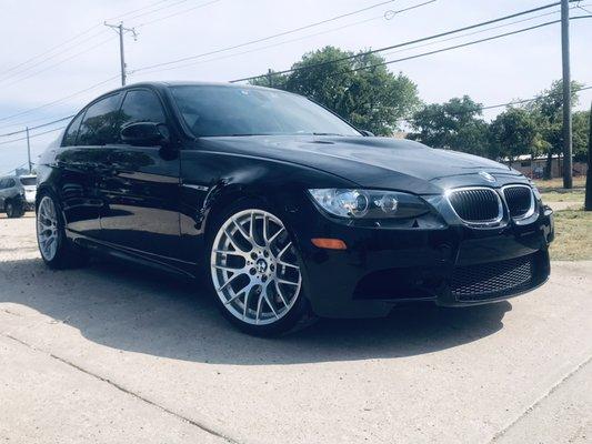 M3 front & rear bumper repaired and repainted back to perfection.