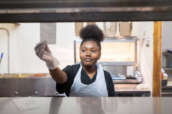 A female phenom! One of our Sprouts' Chef-in-Training interns