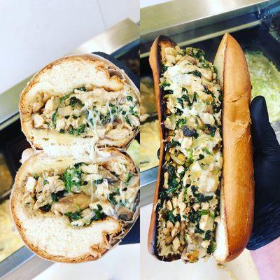 CHICKEN MUSHROOM SPINACH CHEESESTEAK