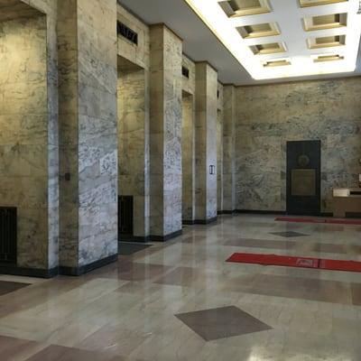 Downtown Post Office's lobby, all in gorgeous granite.