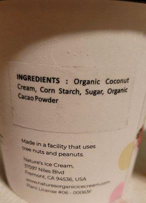 Nature's Organic Ice Cream