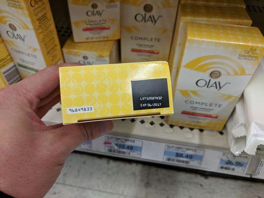 Expired Olay products.