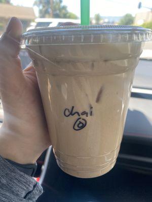 Ice chai with oat milk