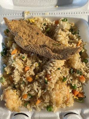 Shrimp Fried Rice (w/catfish filet)