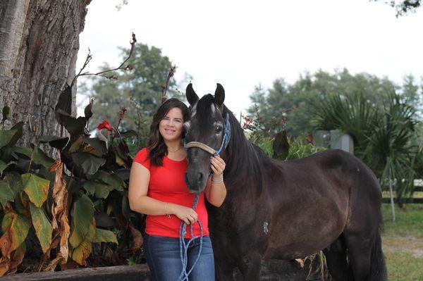 Pharmacy Technician, Giovanna, and our resident Paso Fino retiree, Hechizo. Hechizo is owned by a wonderful client by the nam...