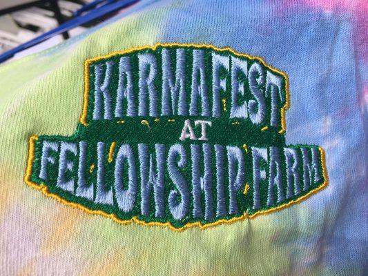 Custom embroidered dye tie shirts for KarmaFest