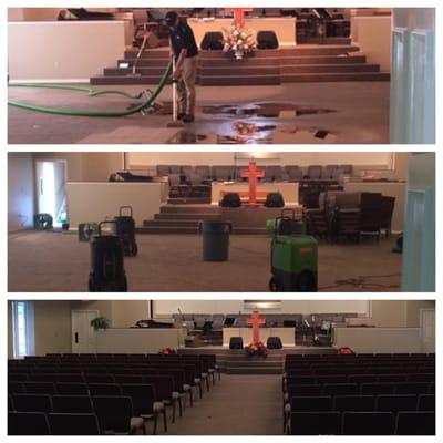 Water extraction and drying of a church in Athens, AL.