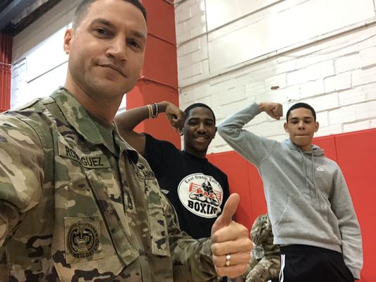 Future Soldier training with individuals that have joined the US Army.