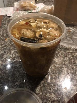 Hot and sour soup (has mushrooms in it)