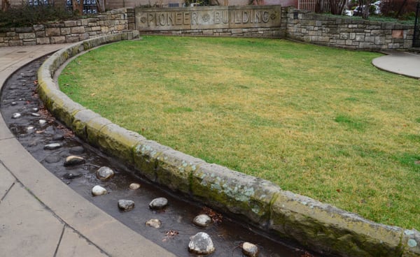 Stone from the Pioneer Building, built in 1864 by B.M. DuRell.