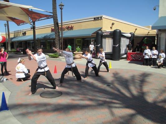 Our students performing a demo at a local school....