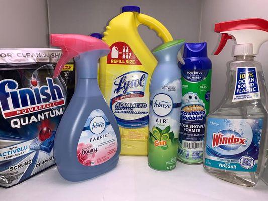 Lysol cleaning supplies