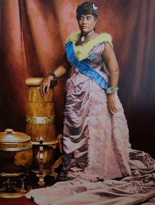 Portrait of Queen Lili'uokalani 1891-1893 by Kentucky Artist Eric Lon Caldwell from Camp Nelson, Kentucky.