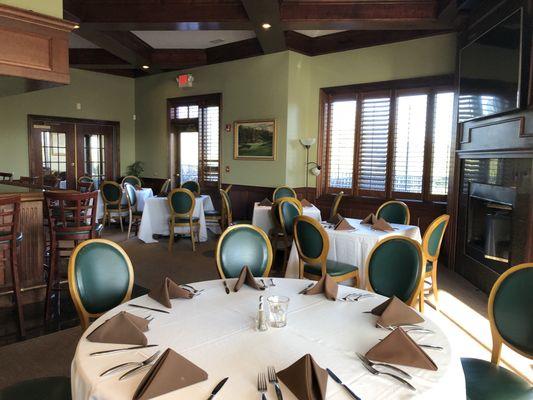 Bar dining room with fireplace!