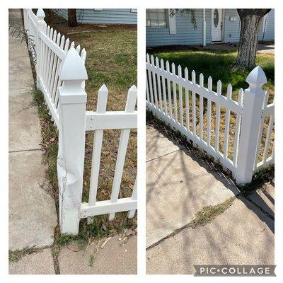 Fence repair. Replaced post and side fence