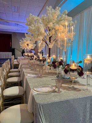 Let's us "Create Something Beautiful" for your next event. Here is a beautiful estate table we created for one of your client's wedding.