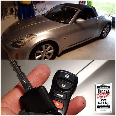 Key Made & Remote
Programmed for 
a 2004 Nissan 350Z
Danny's Dacula Lock & Key
770-906-4443
www.dannysdaculalockandkey.com