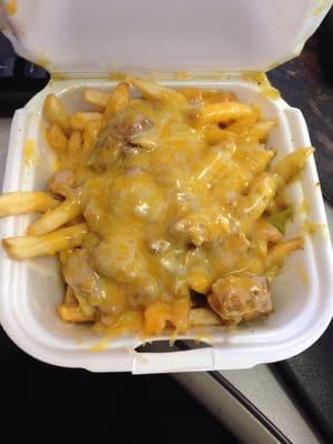 Chile verde pork fries