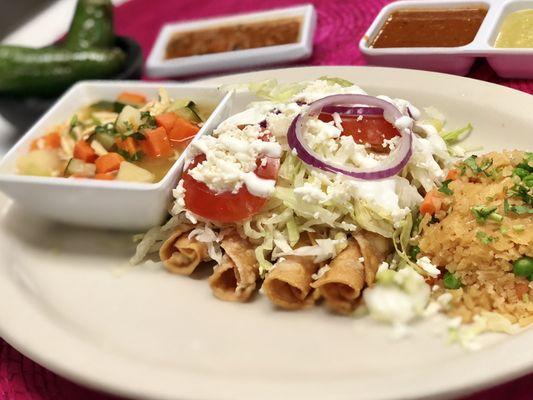 Flautas con pollo