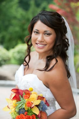 Bridal makeup and hairstyling